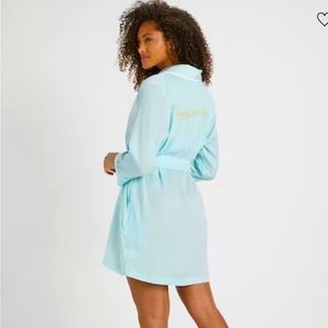 Kate Spade wedding robe “Happily Ever After” in Teal, size small / extra small